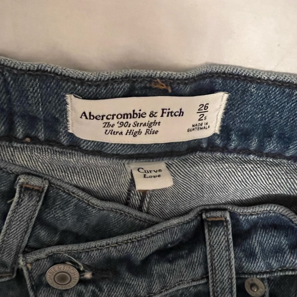 A&F curve love straight jeans with cross cross waist size 26/2 - Picture 4 of 6